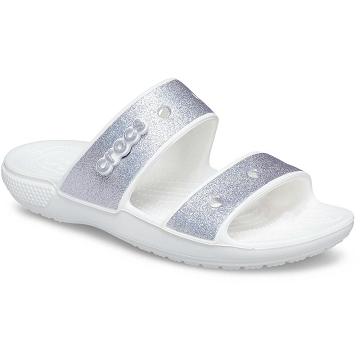 Crocs Classic Glitter Szandál Férfi Titán Fehér | HU 1236FDNM